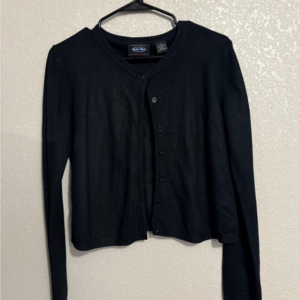 Anchor Blue Black Button-Up Cardigan